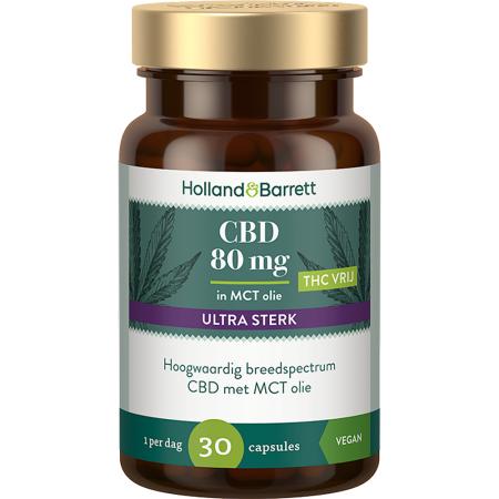Holland & Barrett CBD 80mg MCT Ultra Sterk - 30 capsules