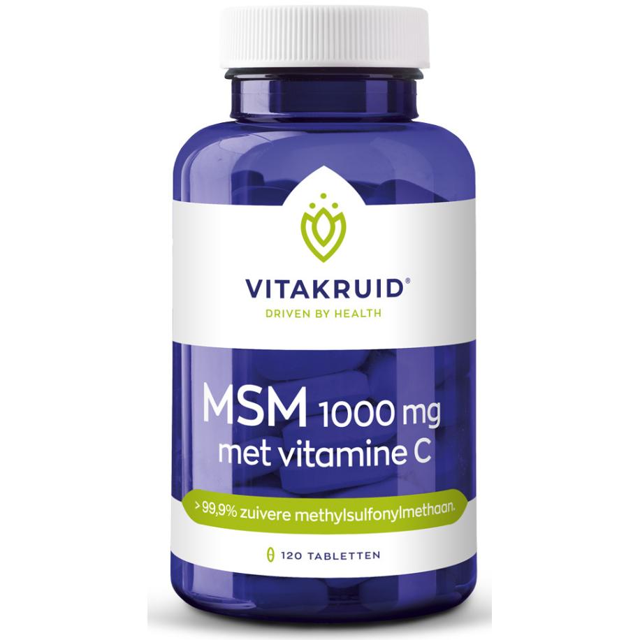 Vitakruid MSM 1000 mg > 99,9% zuiver + vitamine C