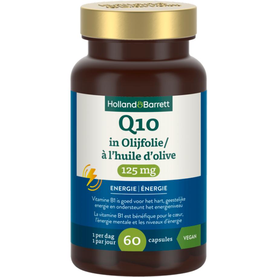 Holland & Barrett Q10 Vitamine B1 in Olijfolie 125mg - 60 capsules