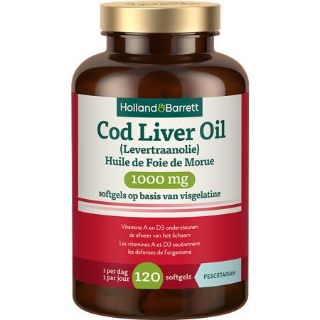 Holland & Barrett Cod Liver Oil (Levertraan) 1000mg - 120 softgels