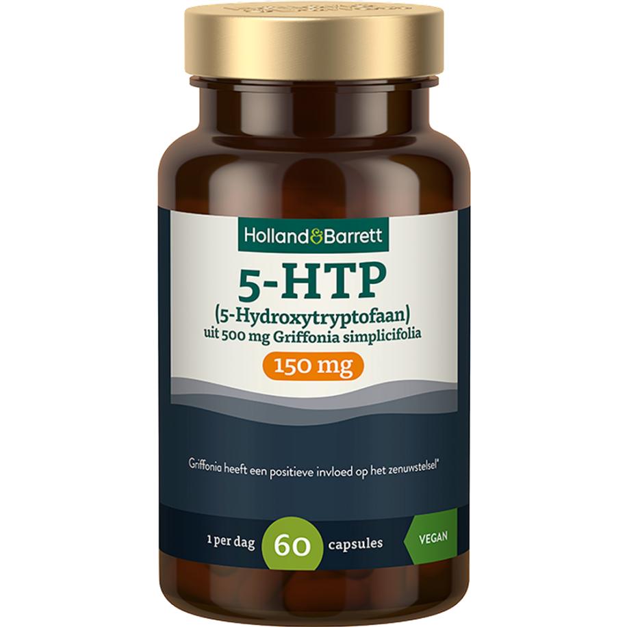 Holland & Barrett 5-HTP (5-Hydroxytryptofaan) 150mg Uit 500mg Griffonia Simplicifolia - 60 capsules