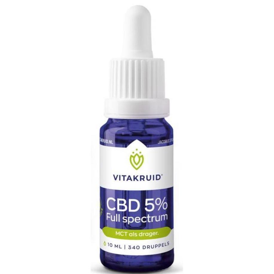 Vitakruid CBD Olie 5% full spectrum met MCT als drager