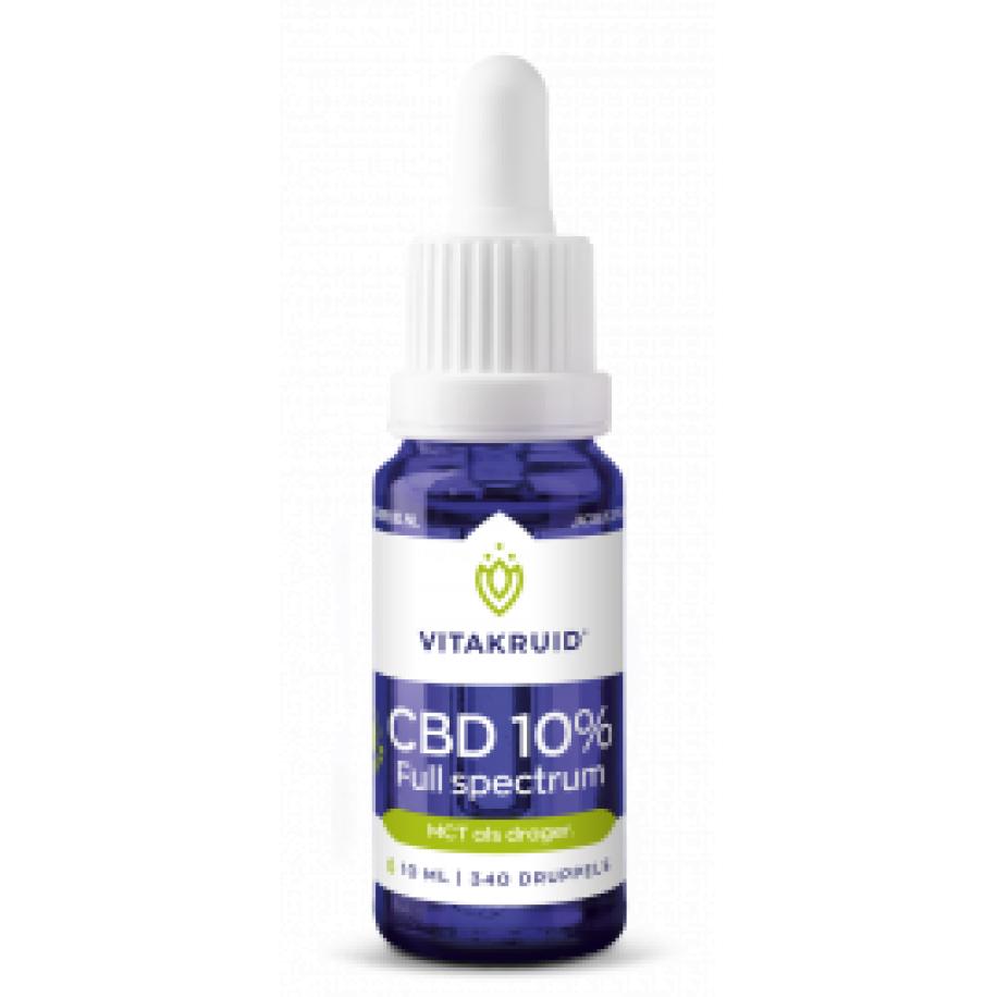 Vitakruid CBD Olie 10% full spectrum met MCT als drager