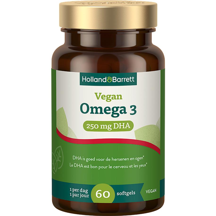 Holland & Barrett Vegan Omega 3 250mg DHA - 60 softgels