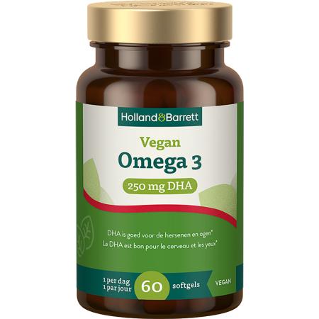 Holland & Barrett Vegan Omega 3 250mg DHA - 60 softgels