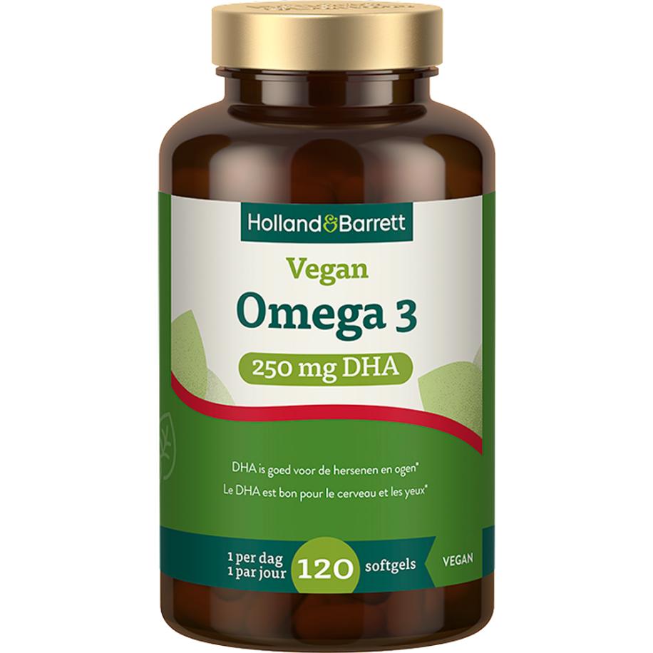 Holland & Barrett Vegan Omega 3 250mg DHA - 120 softgels