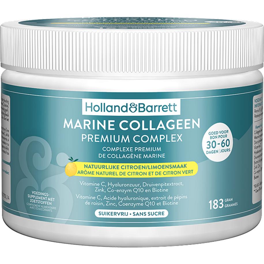 Holland & Barrett Marine Collageen Premium Complex Natuurlijke Citroen/Limoensmaak - 183g
