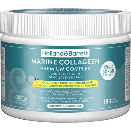 Holland & Barrett Marine Collageen Premium Complex Natuurlijke Citroen/Limoensmaak - 183g