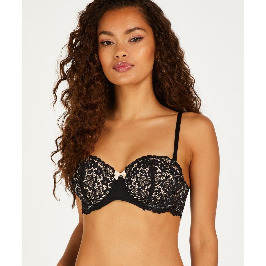 Hunkemöller Voorgevormde strapless beugel bh Rose Zwart Zwart