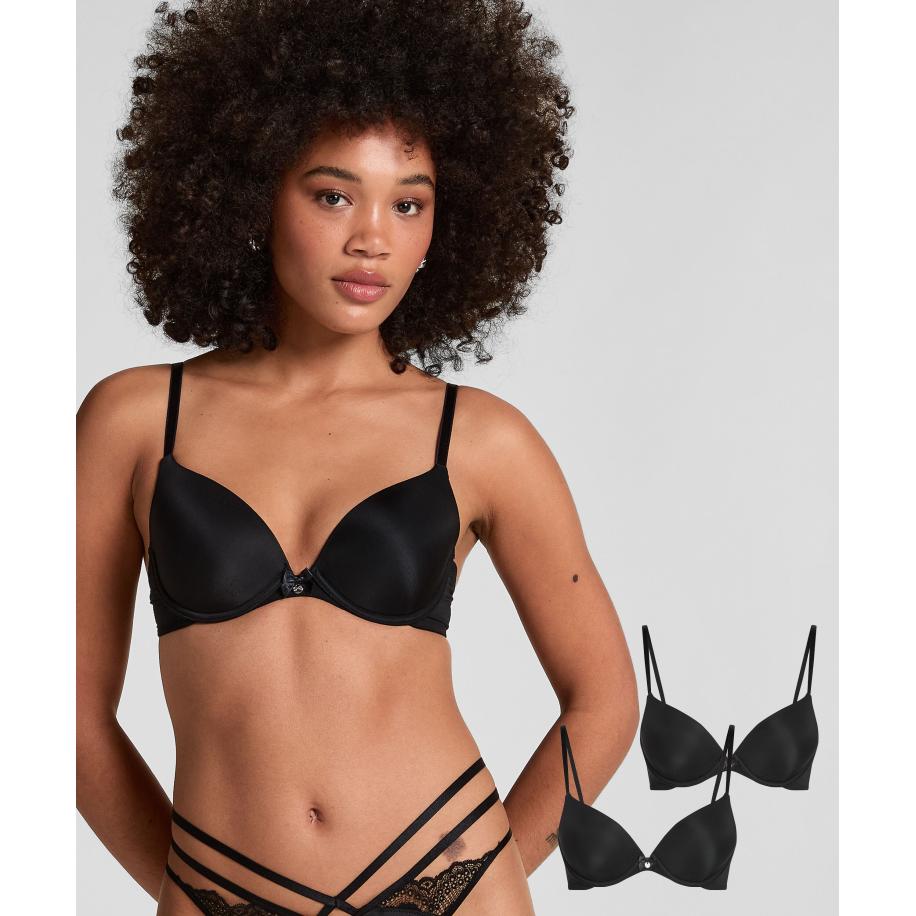 Hunkemöller 2-pack voorgevormde beugel bh Zwart Zwart