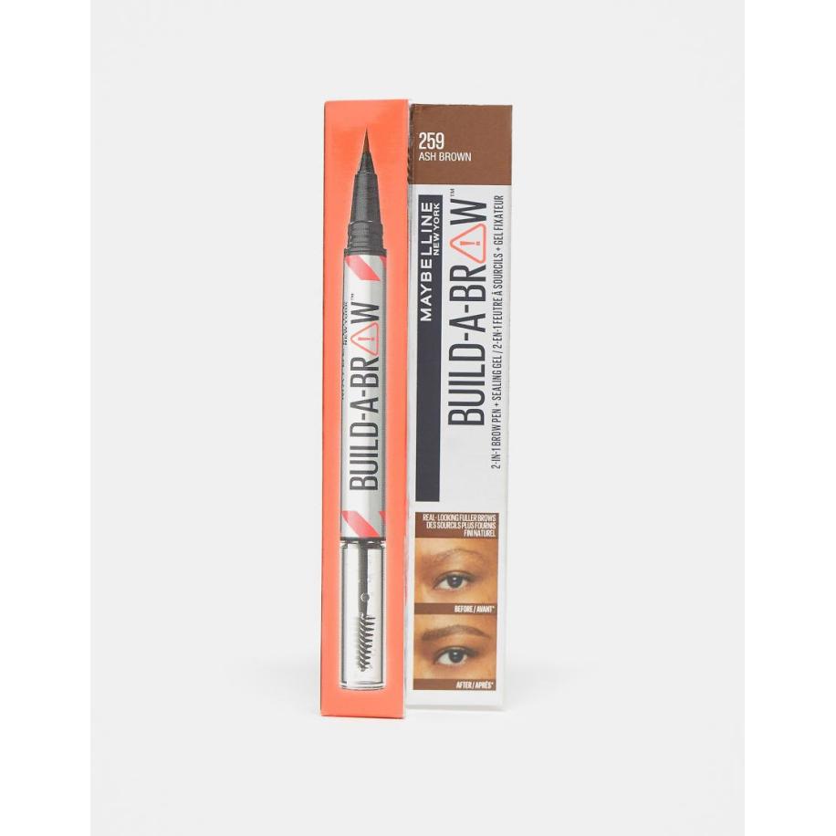 Maybelline Build-A-Brow 2 gemakkelijke stappen Wenkbrauwpotlood en gel in Asbruin