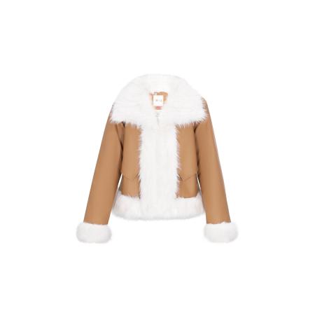 IZIA IZIA Winterjas Fashion Look karamel / wit