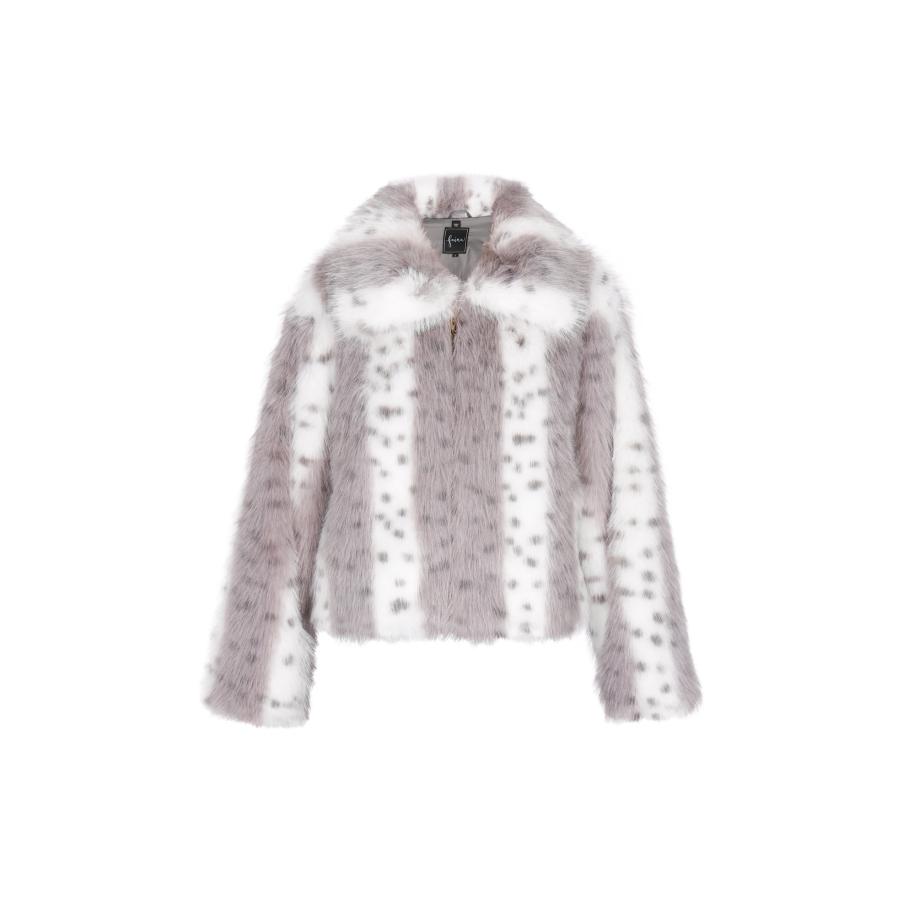 Faina faina Winterjas grijs / wit -