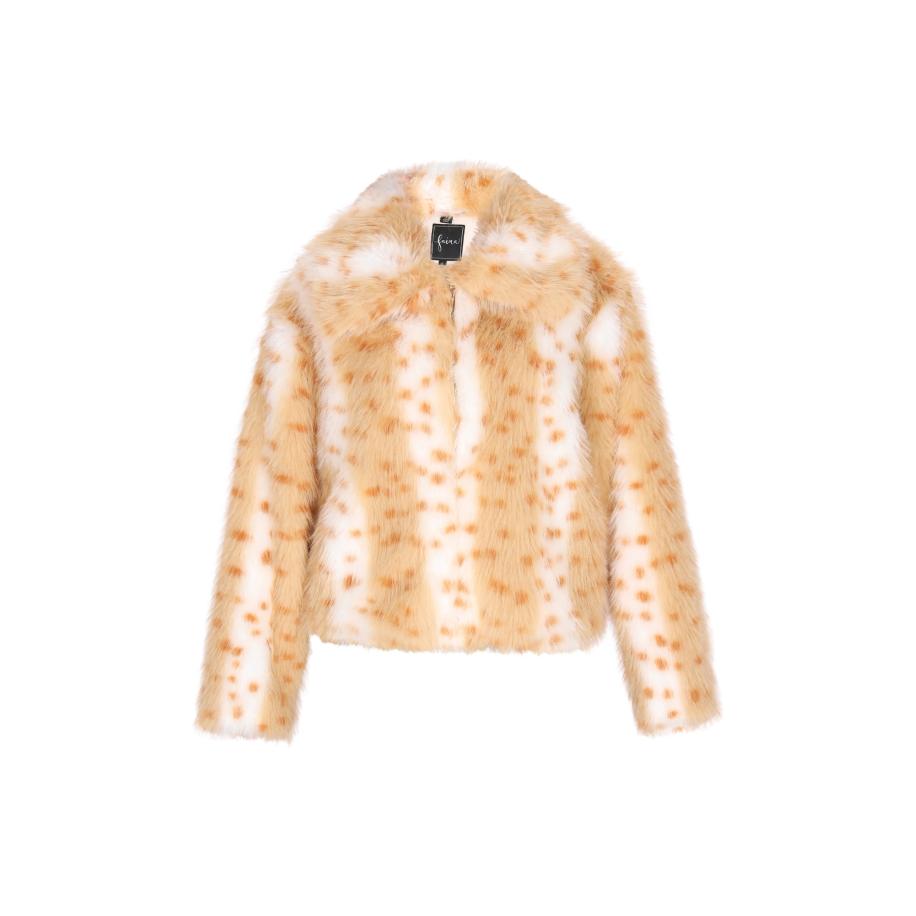 Faina faina Winterjas beige / rood / wit -