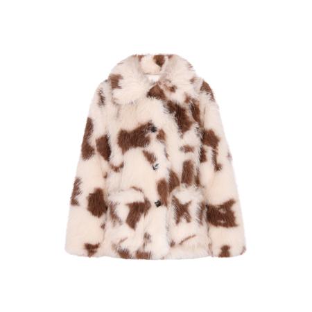 IZIA IZIA Winterjas bruin / wolwit