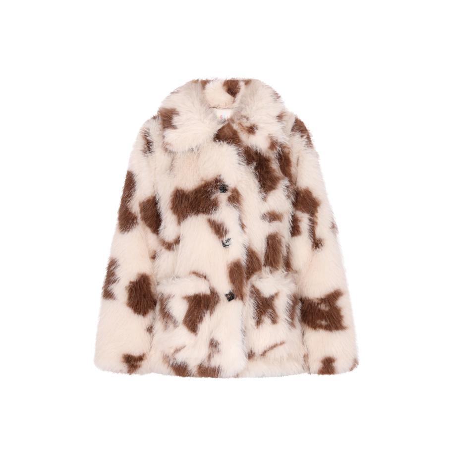 IZIA IZIA Winterjas bruin / wolwit -