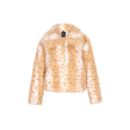 Faina faina Winterjas beige / rood / wit