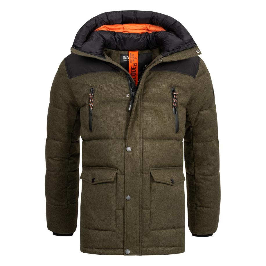 INDICODE JEANS INDICODE JEANS Winterjas Krem kaki / zwart -