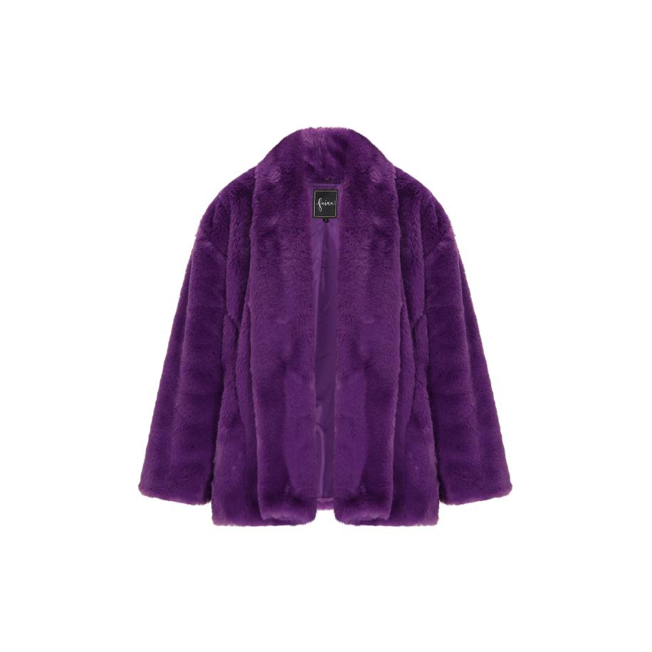 Faina faina Winterjas Fashion Look donkerlila -