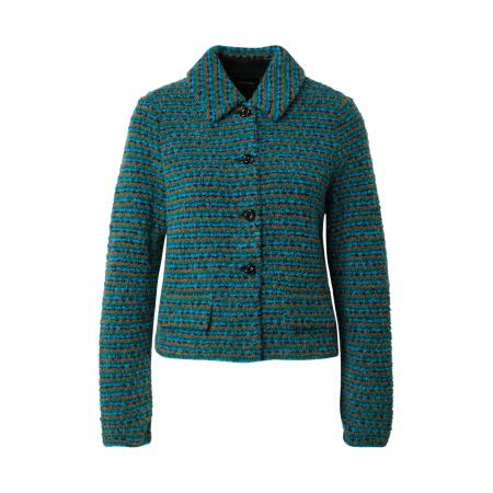 Marc Cain Marc Cain Tussenjas turquoise / hemelsblauw / bruin