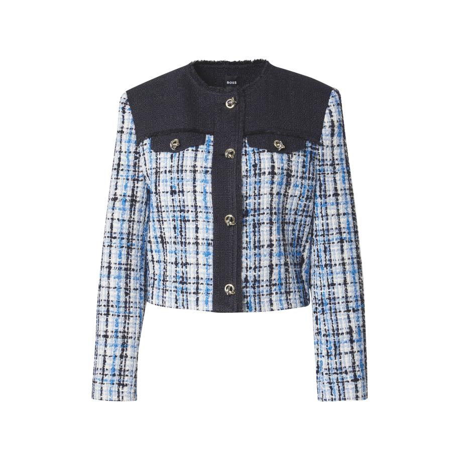 Hugo Boss BOSS Tussenjas Josola lichtblauw / donkerblauw / wit -