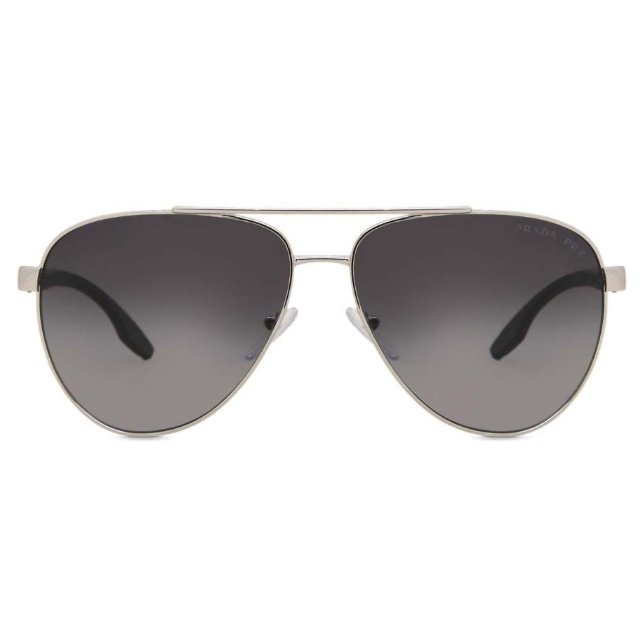 Prada Linea Rossa PS52YS Aziatische pasvorm Polarized 1BC06G Zilver Heren Zonnebril
