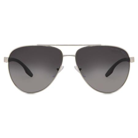Prada Linea Rossa PS52YS Aziatische pasvorm Polarized 1BC06G Zilver Heren Zonnebril