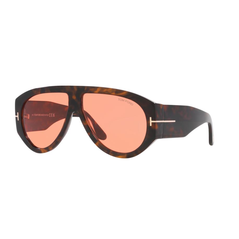 Tom Ford FT1044 BRONSON 52S Tortoiseshell Heren Zonnebril Rood