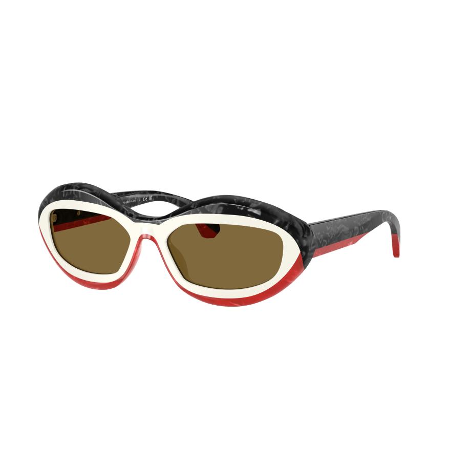 Alain Mikli Vrouwelijk Sunglass A05517 - Framekleur: Noir Nacree wit/Rouge Nacree, Lenskleur: Bruin Grijs