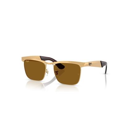 Ray-Ban Wayfarer Deluxe zonnebril Gezandstraald Legend Goud montuur Bruin glazen 56-18
