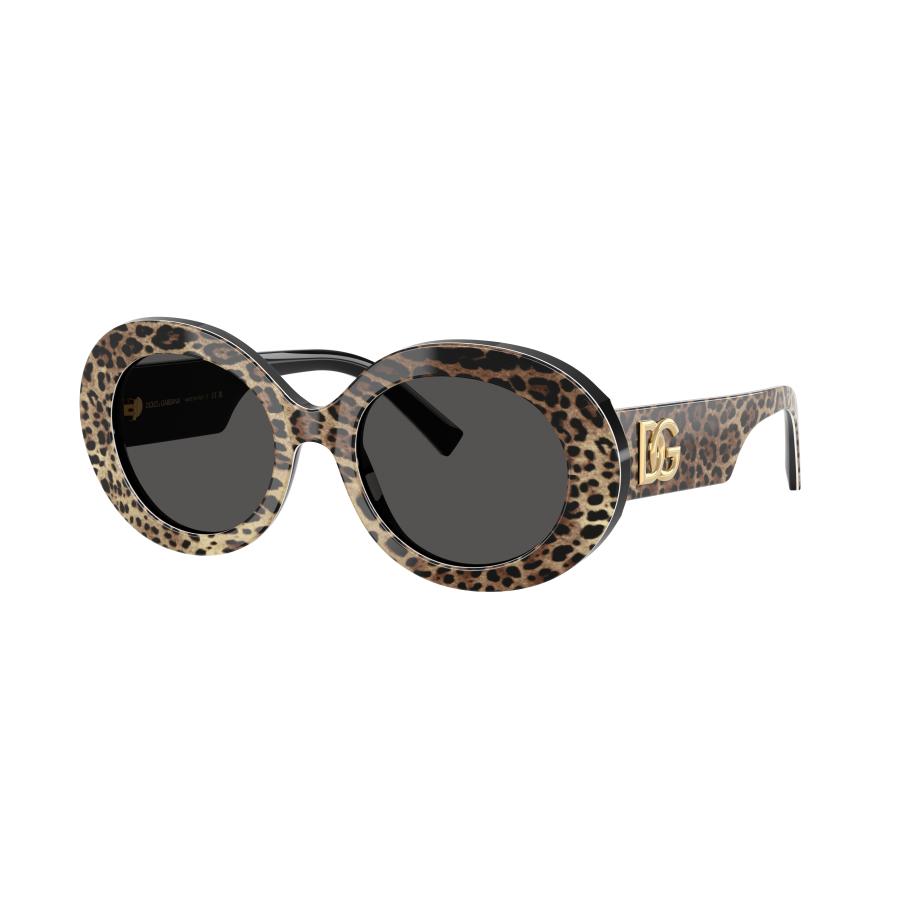 Dolce&Gabbana Vrouwelijk Sunglass DG4448 - Framekleur: Top luipaard op zwart, Lenskleur: Donkergrijs Grijs