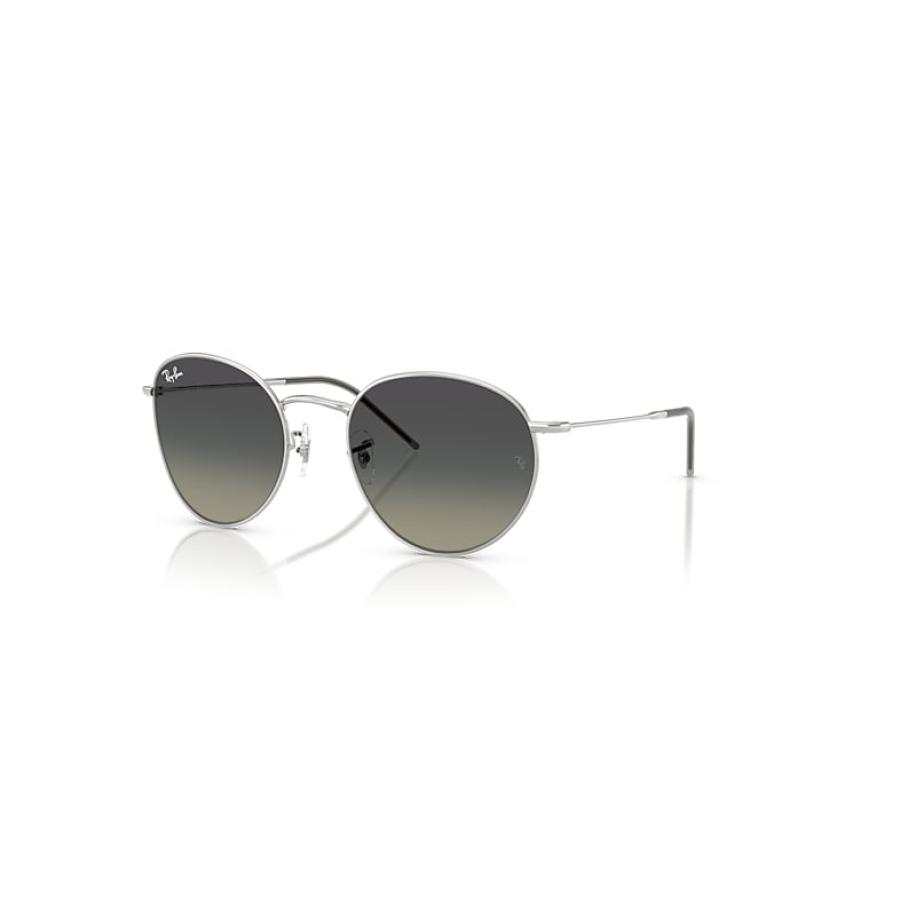 Ray-Ban Round Reverse zonnebril Zilver montuur Grijs glazen 55-21 Zilver