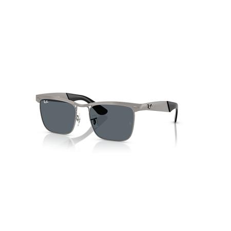 Ray-Ban Wayfarer Deluxe zonnebril Gezandstraald Staalgrijs montuur Blauw glazen 56-18