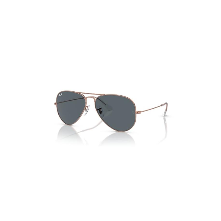 Ray-Ban Aviator Rose Gold zonnebril Roségoud montuur Blauw glazen 55-14 Roze