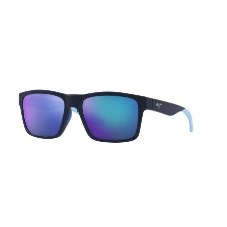 Maui Jim Unisex Sunglass The Flats - Framekleur: Blue Multicolor, Lenskleur: Blauw gespiegeld polarized