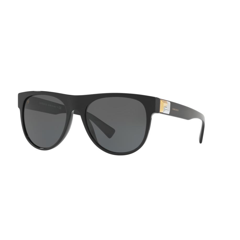 Versace Mannelijk Sunglass VE4346 - Framekleur: Zwart, Lenskleur: Donkergrijs Grijs