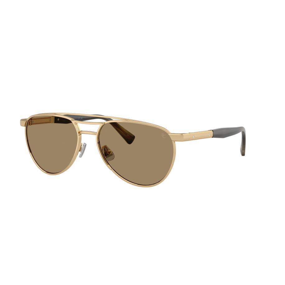 Brunello Cucinelli Mannelijk Sunglass BC2007SM - Framekleur: Verguld, Lenskleur: Bruin Bruin