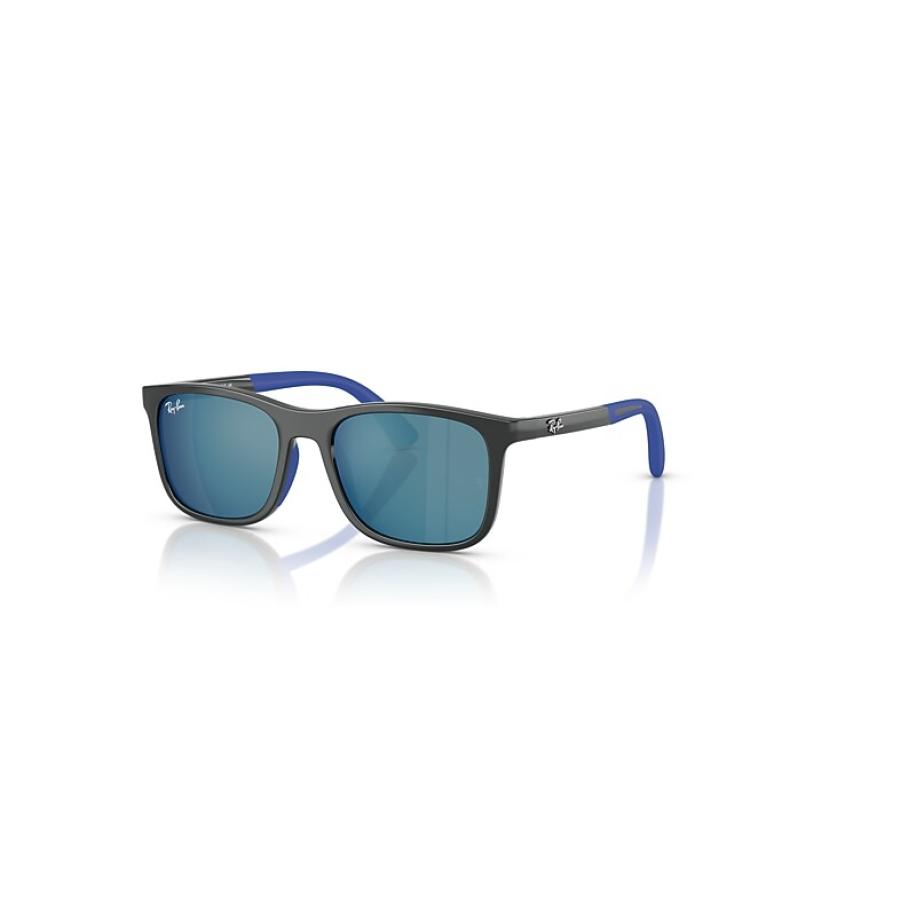 Ray-Ban Rb9084s Kids Bio-based zonnebril Grey On Rubber Blue montuur Blauw glazen 47-16 Multicolor