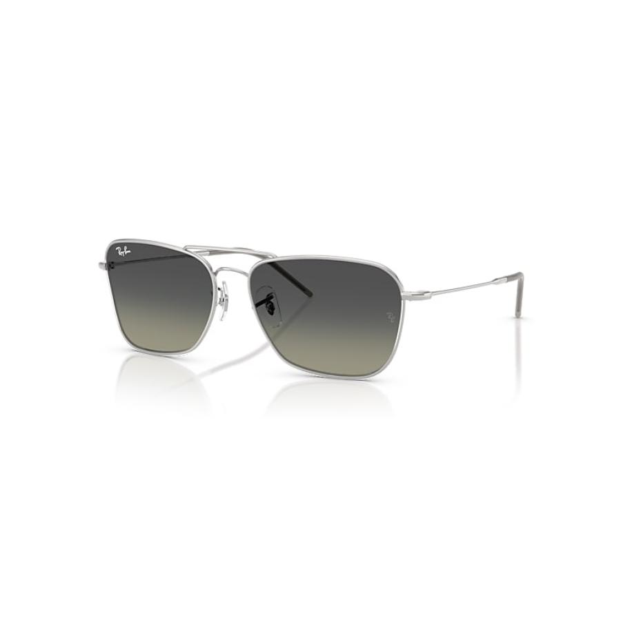 Ray-Ban Caravan Reverse zonnebril Zilver montuur Grijs glazen 61-15 Zilver