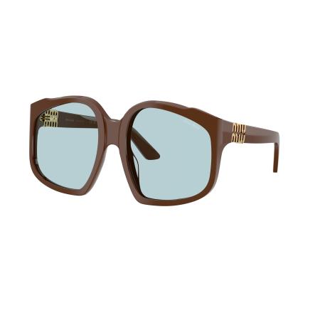 Miu Miu Vrouwelijk Sunglass MU A07S - Framekleur: Chocolade, Lenskleur: Lichtblauw