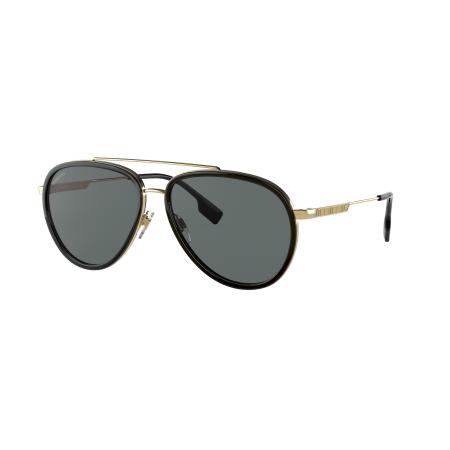 Burberry Mannelijk Sunglass BE3125 Oliver - Framekleur: Goud, Lenskleur: Polarized donkergrijs