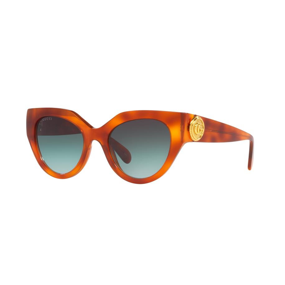 Gucci Vrouwelijk Sunglass GG1408S - Framekleur: Tortoise, Lenskleur: Groen Groen
