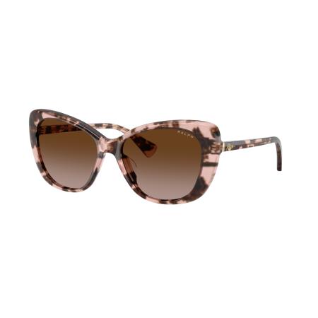 Ralph Vrouwelijk Sunglass RA5329U - Framekleur: Glanzend Roze Havana, Lenskleur: Bruin Gradiënt