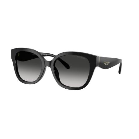Coach Vrouwelijk Sunglass HC8438U CBY94 - Framekleur: Zwart, Lenskleur: Grijs Gradiënt