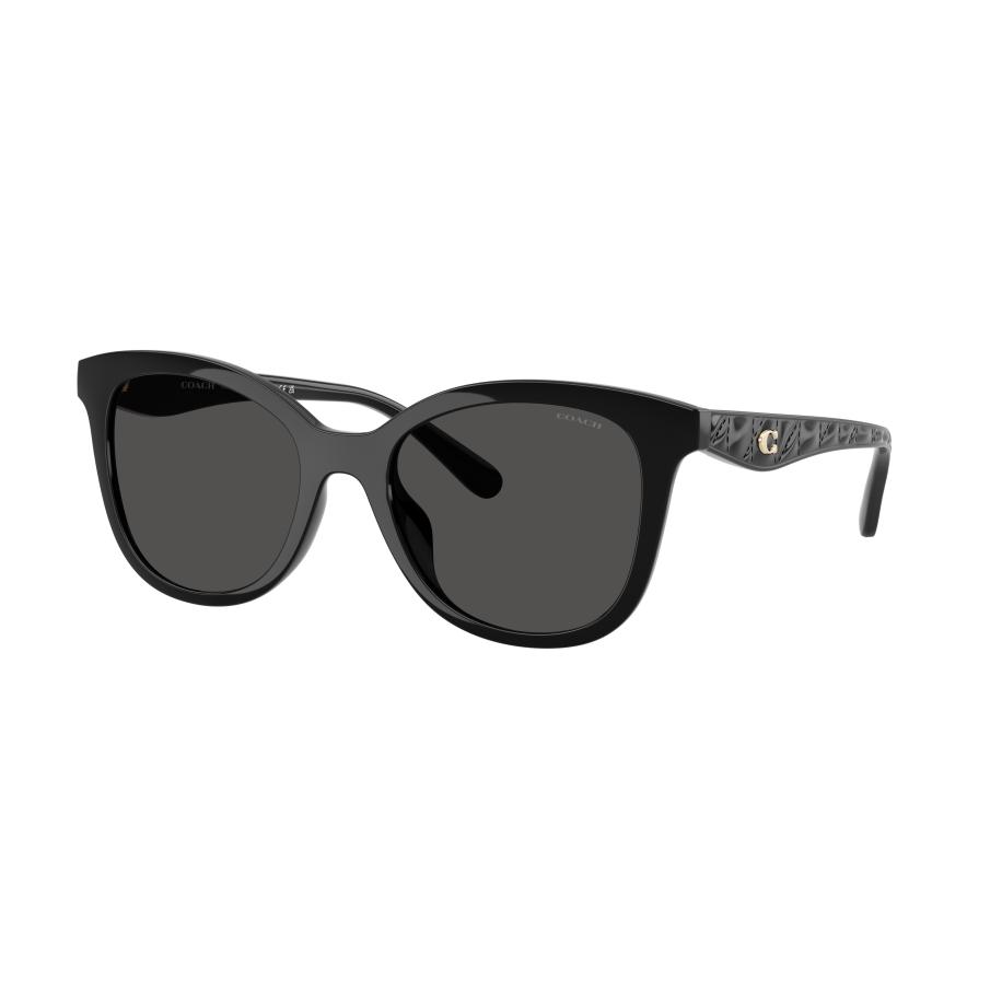 Coach Vrouwelijk Sunglass HC8419U CAD25 - Framekleur: Zwart, Lenskleur: Effen grijs Grijs