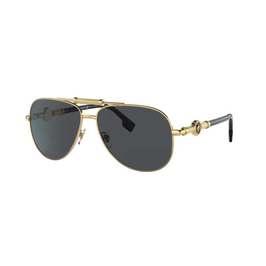 Versace VE2236 100287 Goud Heren Zonnebril Grijs