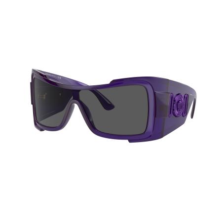 Versace Vrouwelijk Sunglass VE4451 - Framekleur: Transparant paars, Lenskleur: Donkergrijs