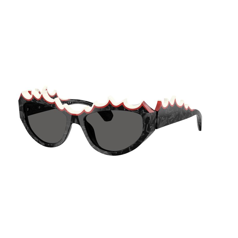 Alain Mikli Vrouwelijk Sunglass A05514 - Framekleur: Noir Nacree/Rouge Nacree/White, Lenskleur: Donkergrijs Grijs