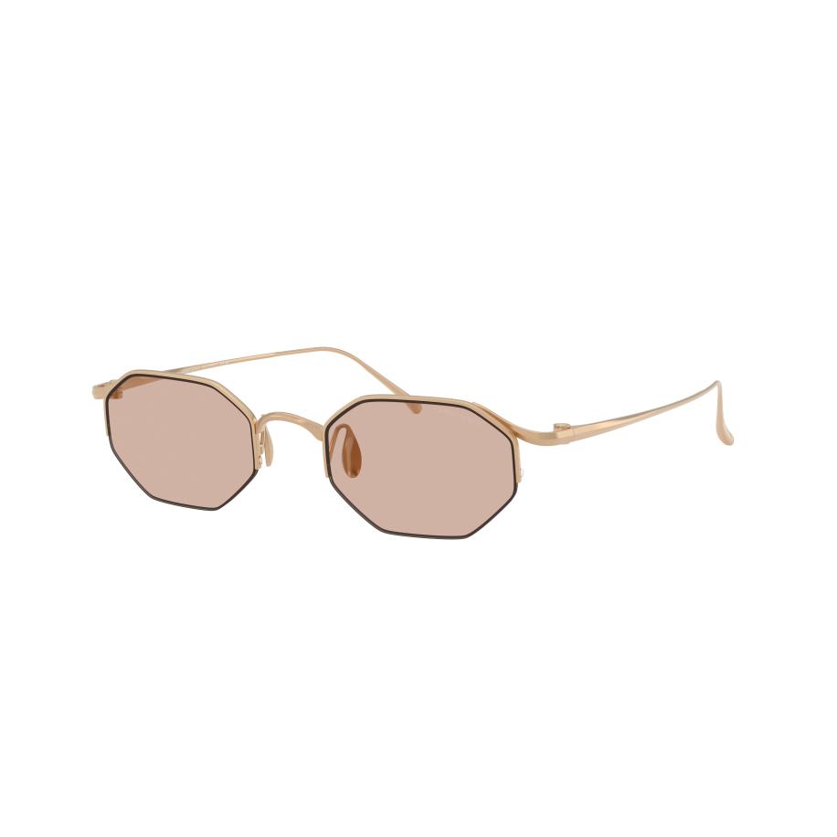 Giorgio Armani Mannelijk Sunglass AR6171T - Framekleur: Mat Goud, Lenskleur: Lichtbruin Bruin