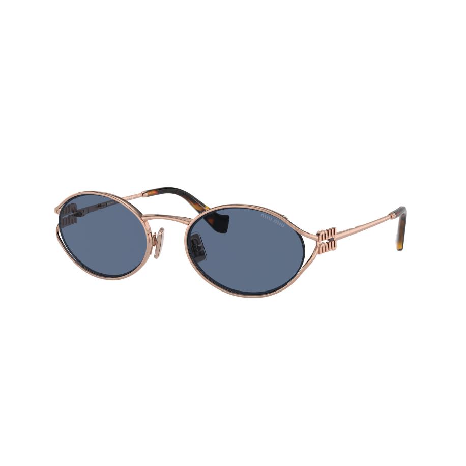 Miu Miu MU52YS ZVF1V1 Goud Dames Zonnebril Blauw